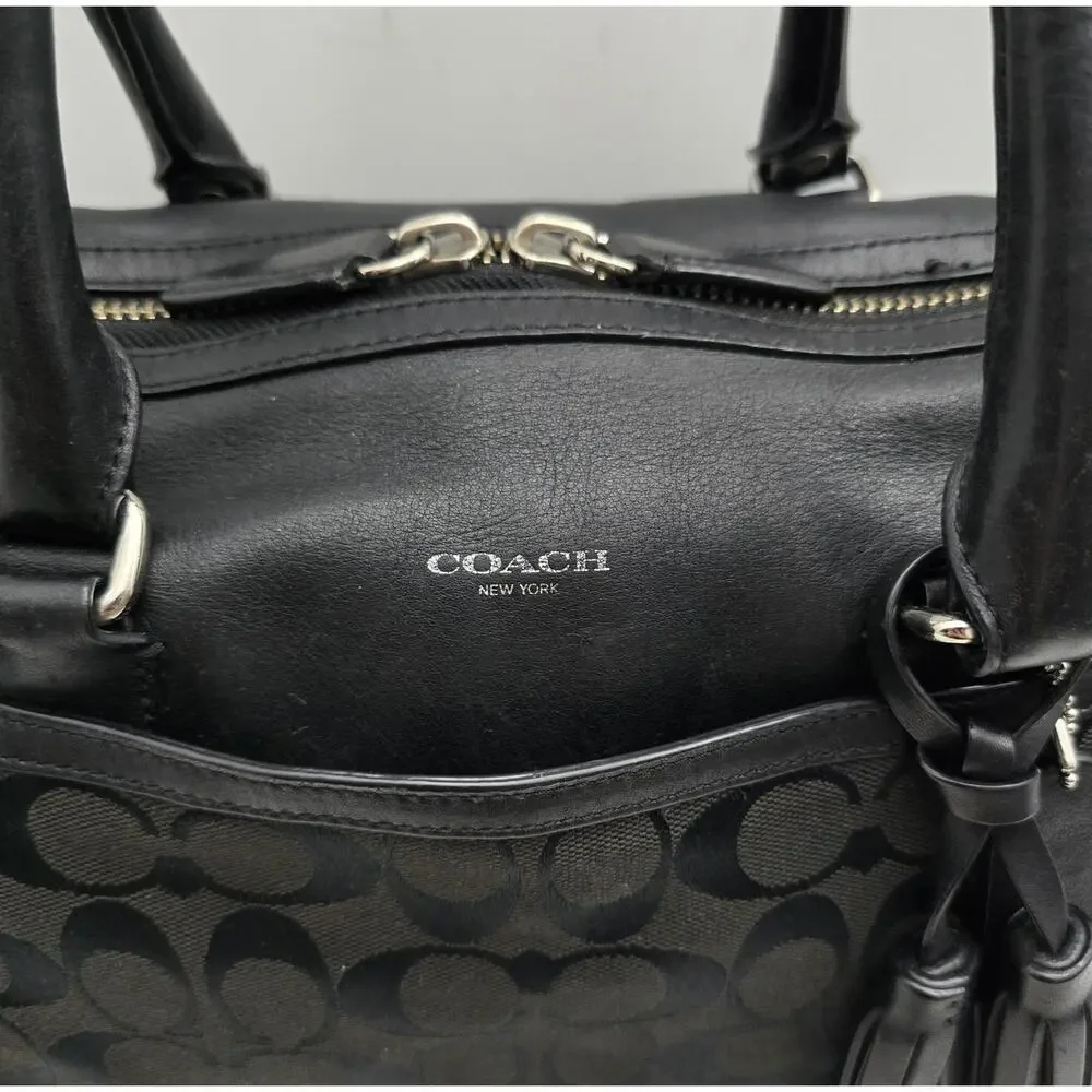 Coach Monogram Canvas Satchel Genuine Leather Handles & Trim F1362-25383 Women's
